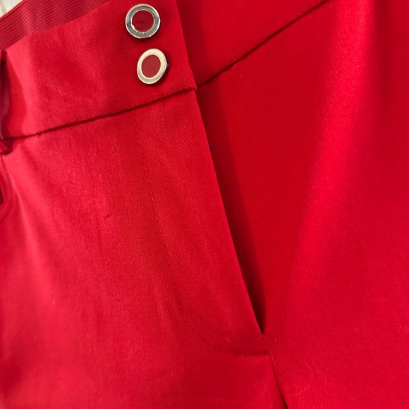 Alfani Red Capris with Snap Details - Picture 2 of 8